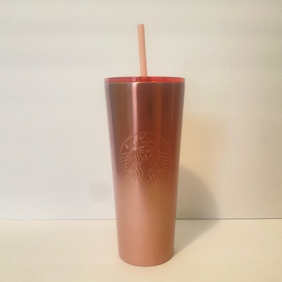 Starbucks Rose Gold Stainless Steel Tumbler Pink Ombré Gradient 2018 NEW